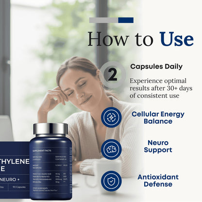 ZAB Methylene Blue Capsules | Brain Support with Vitamin C & B Complex – 10 mg USP Grade