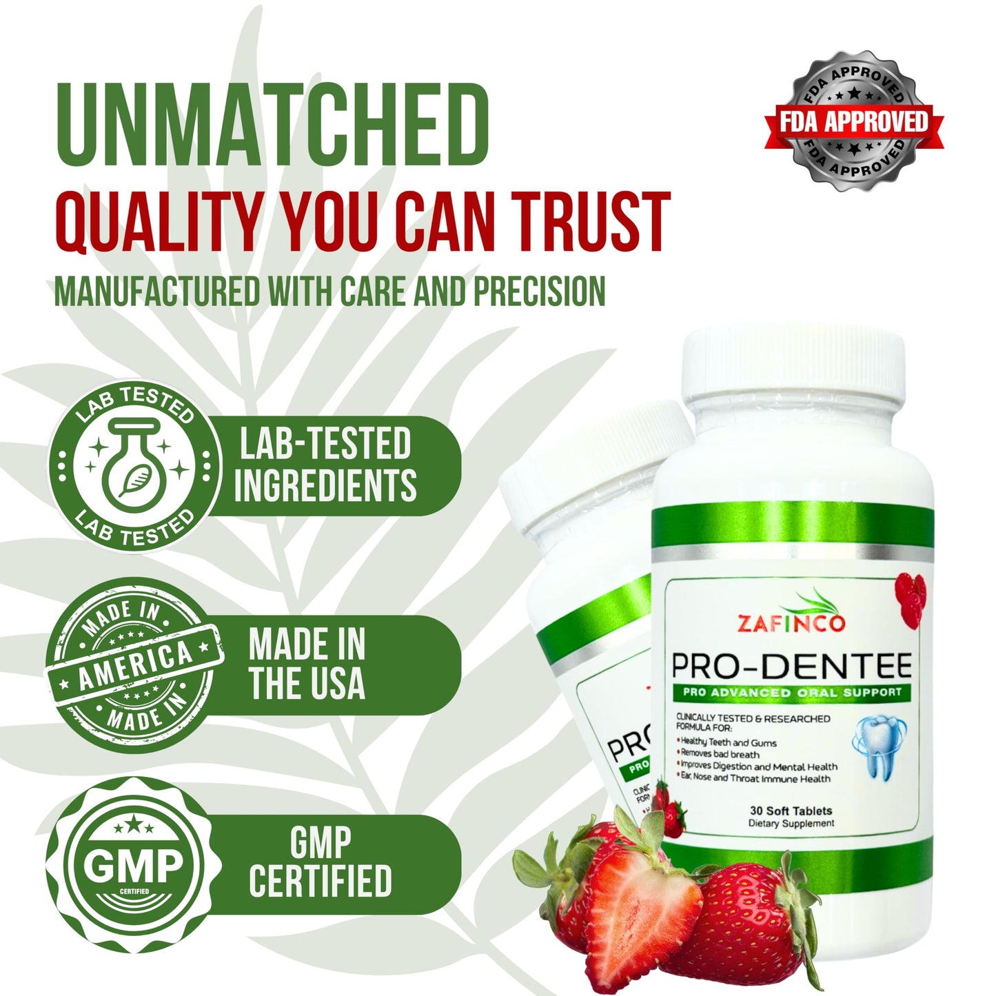 ZAFiNCO-PRODENTEE Teeth & Gums Health – 3.5B CFU Probiotics Mint Chewables (30 Count) – Made in USA