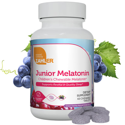 Zahler 1mg Kids Melatonin – Sleep Support for Ages 4+ | Grape Flavor, Kosher, Non-GMO (60 ct)