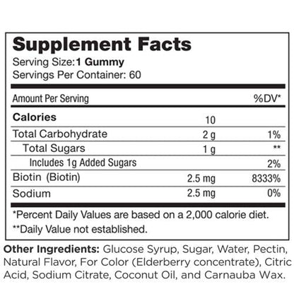 Zahler Chapter One Biotin Gummies – Hair, Skin & Nails Fortifying Biotin, Kosher