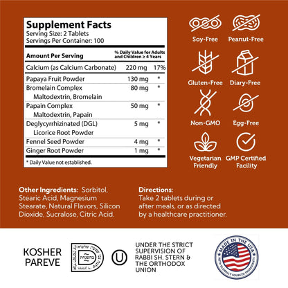 Zahler AfterMeals Digestive Enzymes - Chewable Fruit-Based Enzymes - Kosher & Gluten Free - Made in USA