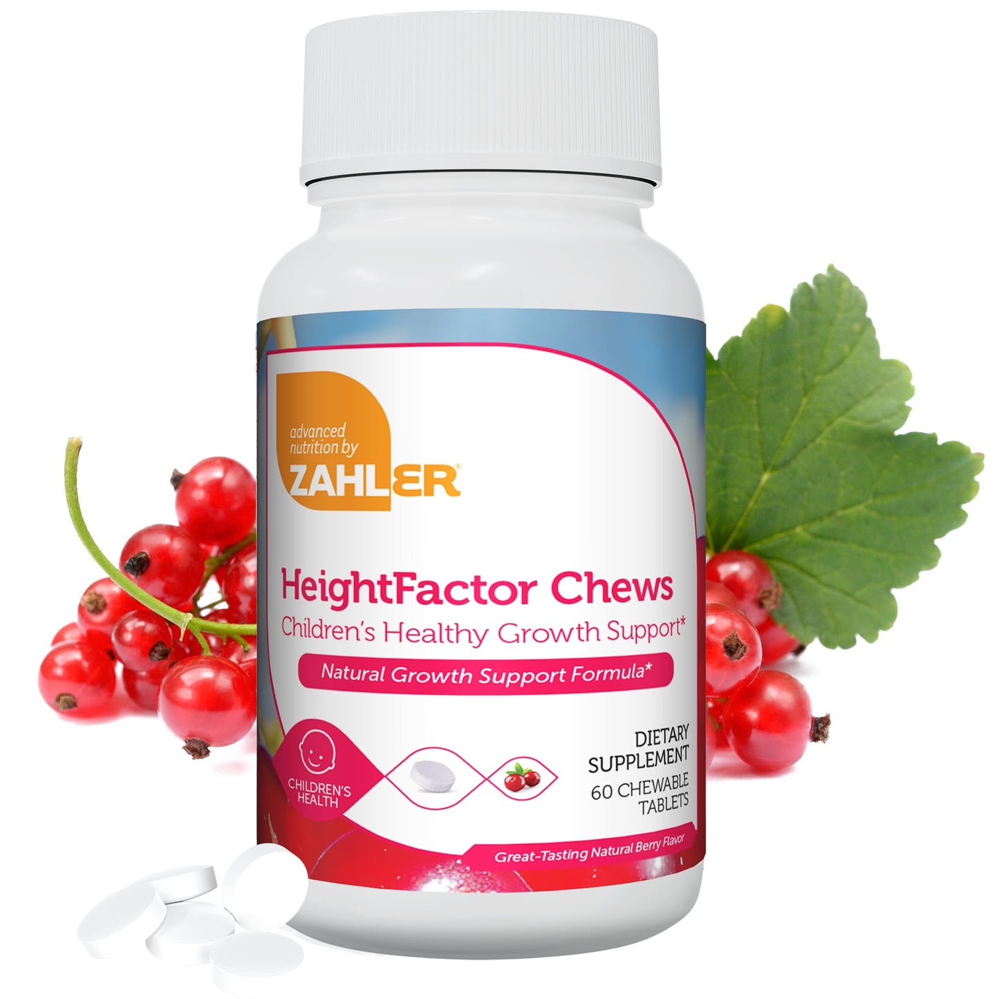 Zahler HeightFactor Chewable Tablets - Natural Kids Height Growth Supplement (60 Count)