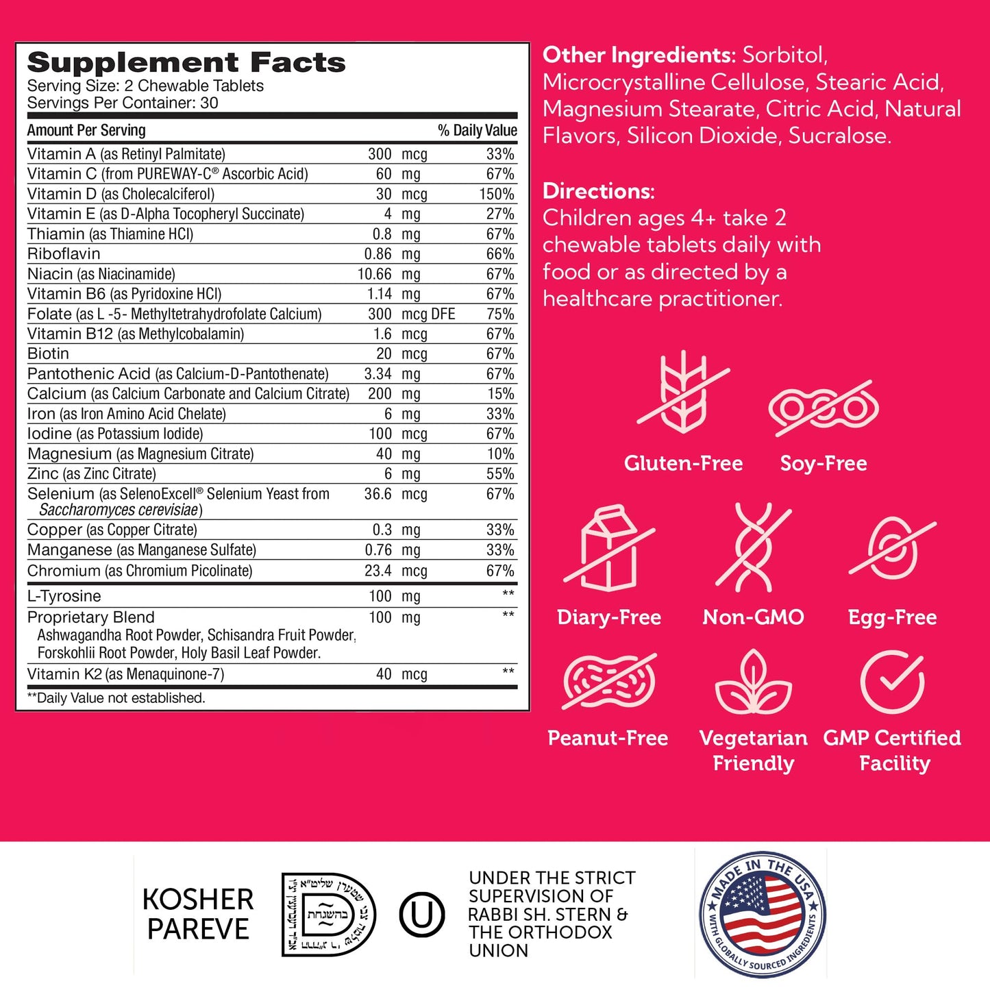 Zahler HeightFactor Chewable Tablets - Natural Kids Height Growth Supplement (60 Count)