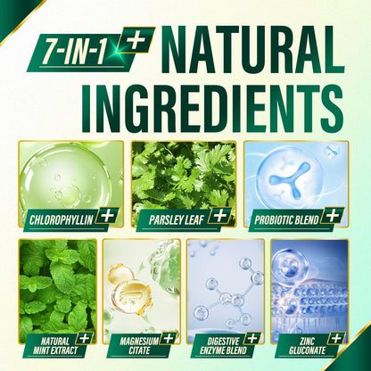 Zero Breath Bad Breath Capsules – 7-in-1 Breath Freshener | Organic Chlorophyllin, Probiotics, Mint
