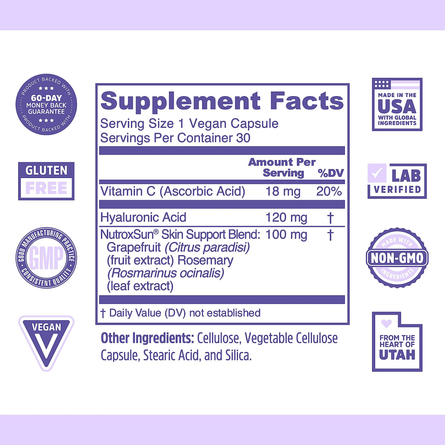 Zhou Glowfluence – Hyaluronic Acid Supplement with Vitamin C & Antioxidants
