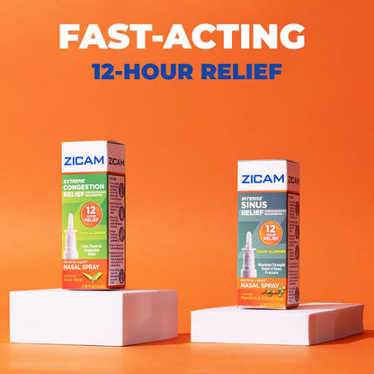 Zicam Intense Sinus Relief Nasal Spray – 0.5 Fl Oz (Menthol & Eucalyptus, No-Drip)