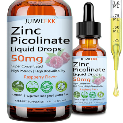 Zinc Picolinate 50mg Liquid Drops – Chelated Zinc for Immune Support