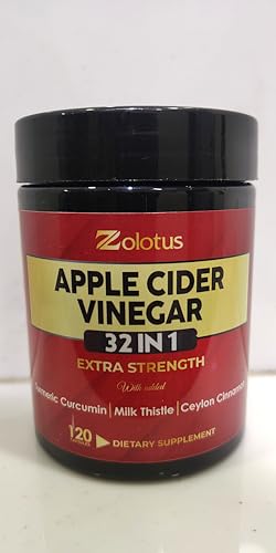 Zolotus 32-in-1 Apple Cider Vinegar Capsules | Turmeric, Cinnamon & Immune Support | 120 Caps