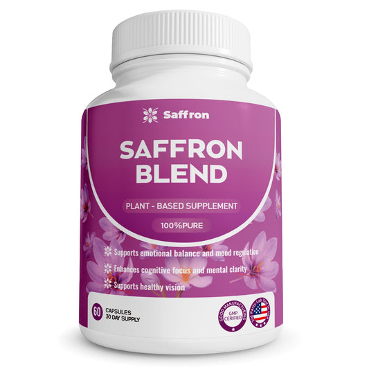 ZonaVitalis Saffron Blend – Mood, Energy & Vision Support | Vegan, Non-GMO, Gluten-Free | 60 Capsules