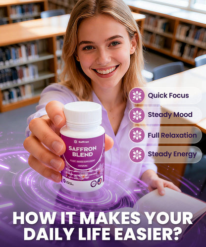 ZonaVitalis Saffron Blend – Mood, Energy & Vision Support | Vegan, Non-GMO, Gluten-Free | 60 Capsules