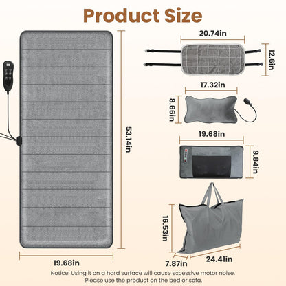 Zorpupoa Full Body Massage Mat with Heat & Shiatsu Pillow — 10 Motors, 3 Heating Pads