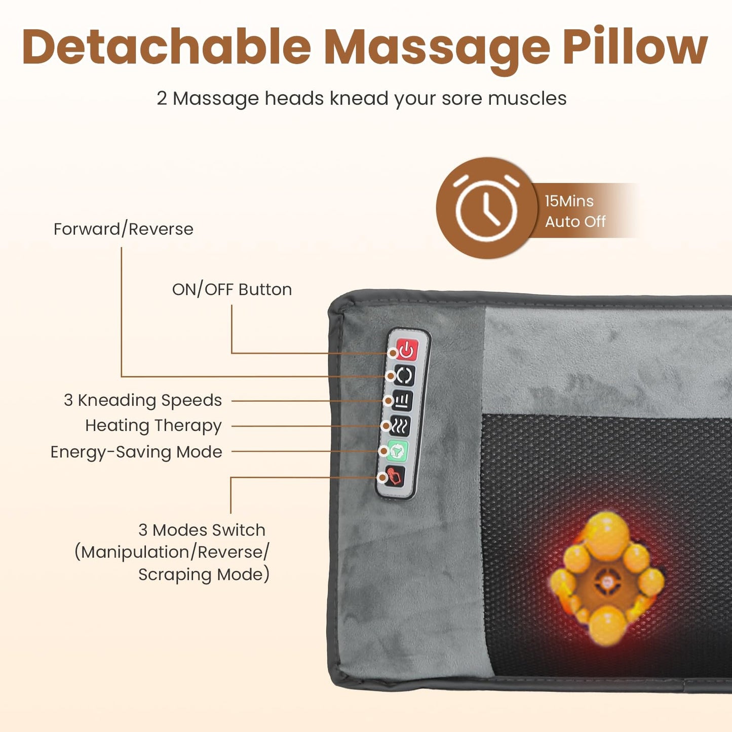 Zorpupoa Full Body Massage Mat with Heat & Shiatsu Pillow — 10 Motors, 3 Heating Pads