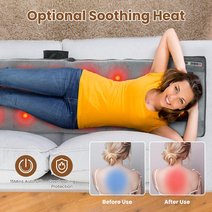 Zorpupoa Full Body Massage Mat with Heat & Shiatsu Pillow — 10 Motors, 3 Heating Pads