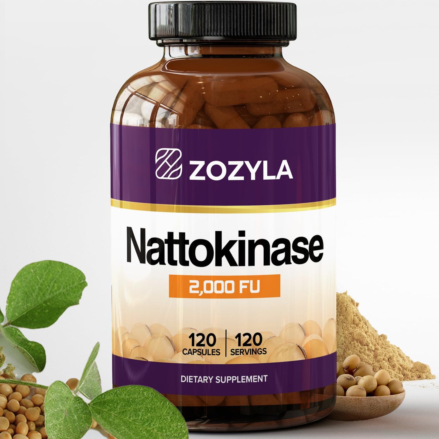 ZOZYLA Nattokinase 2000 FU Supplement – 120 Capsules – Natto Extract for Blood Flow – Non-GMO, Gluten Free, Vegan – Made in USA