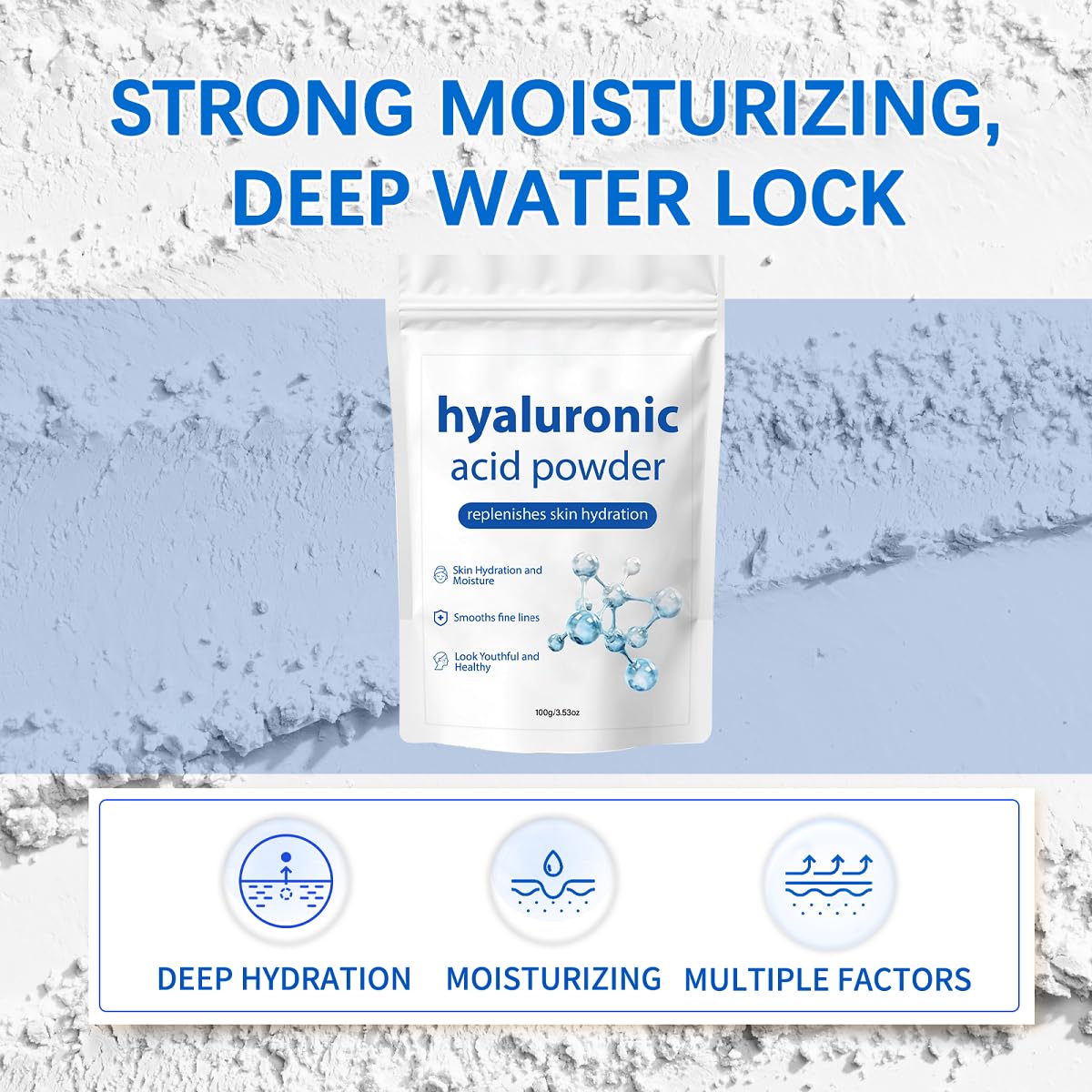 ZTSGU Hyaluronic Acid Powder – Low Molecular Weight for Skin Hydration (1Pcs)
