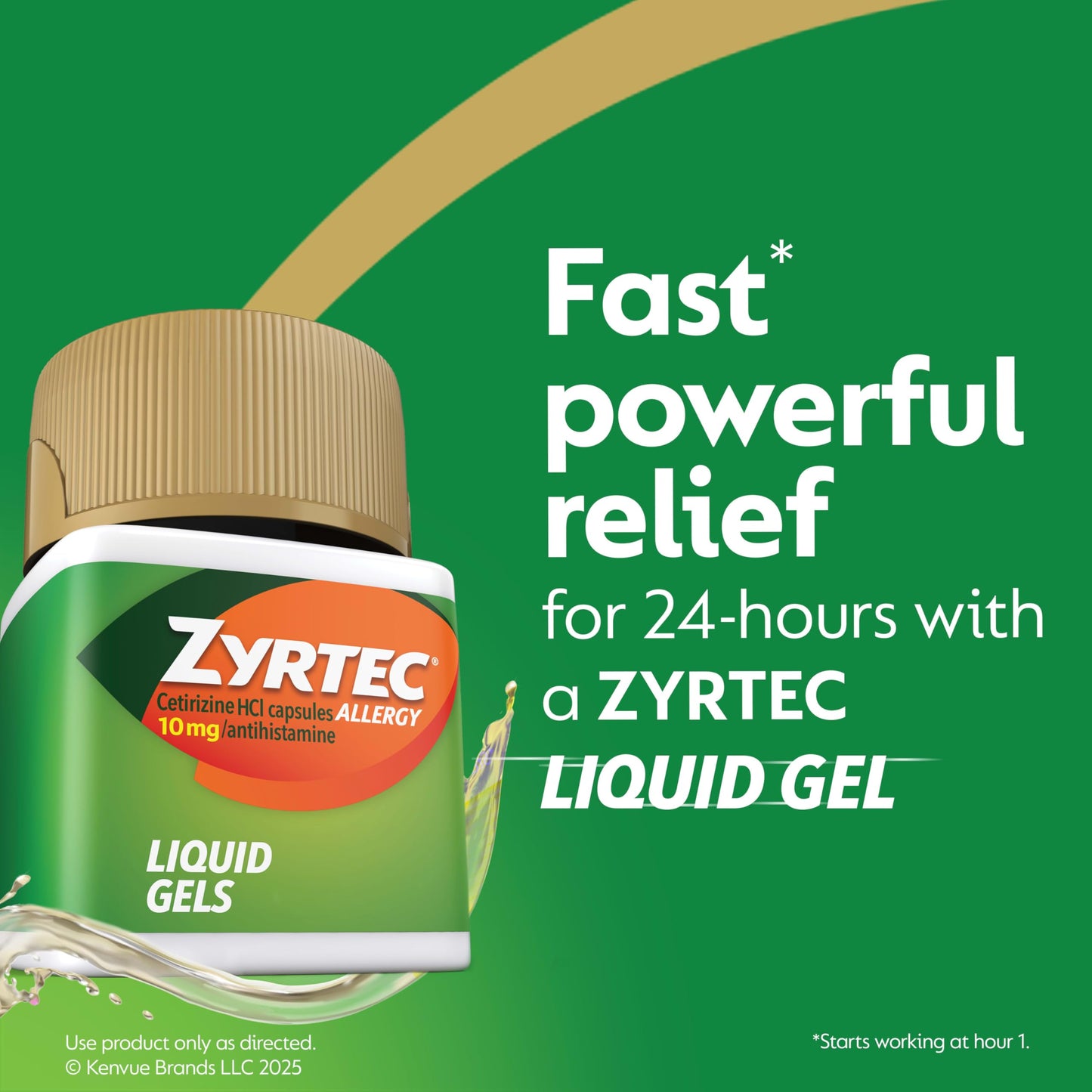 Zyrtec 24 Hour Allergy Relief Liquid Gels – Cetirizine HCl, 12 Count