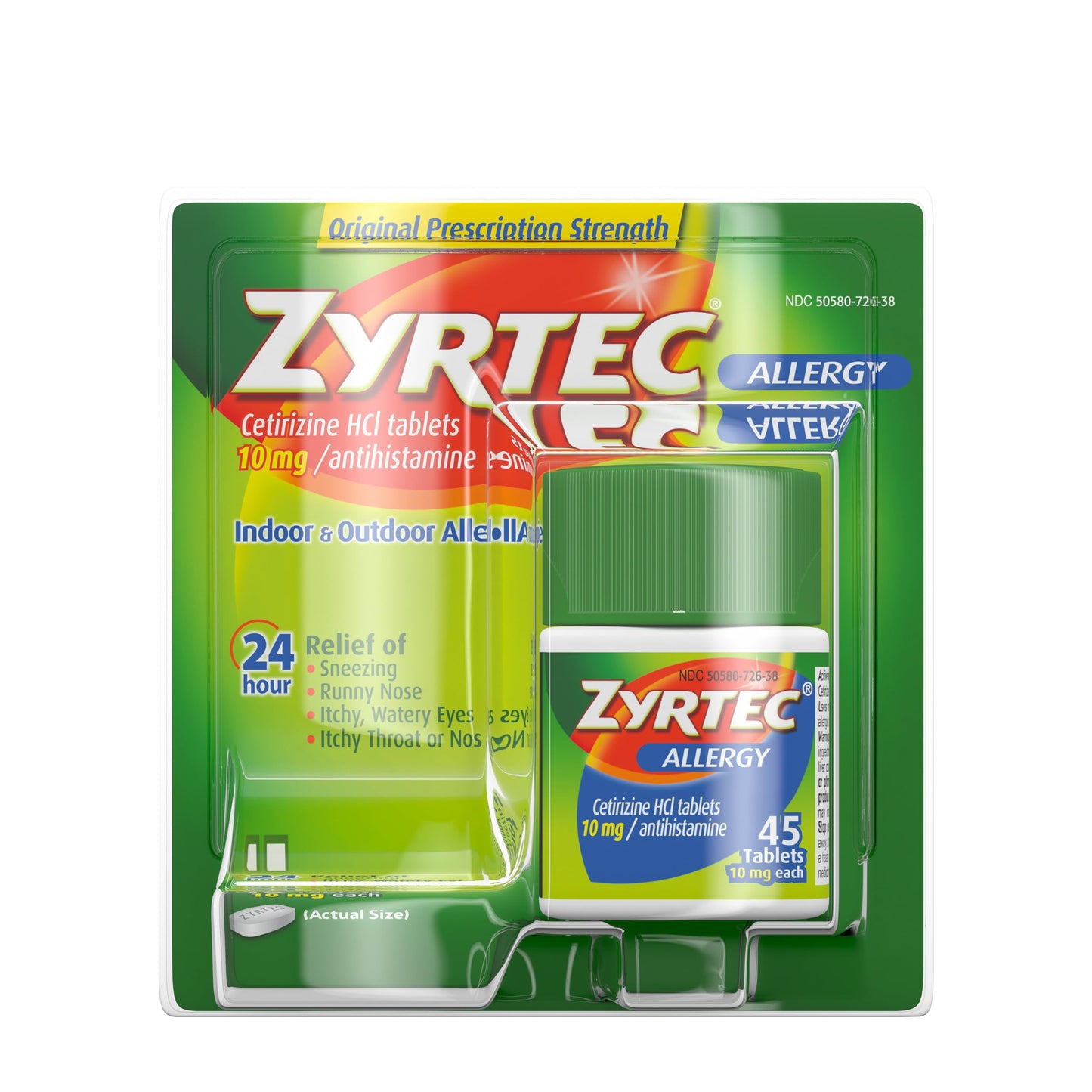 Zyrtec 24 Hour Allergy Relief Tablets - 45 ct, 10 mg Cetirizine HCl