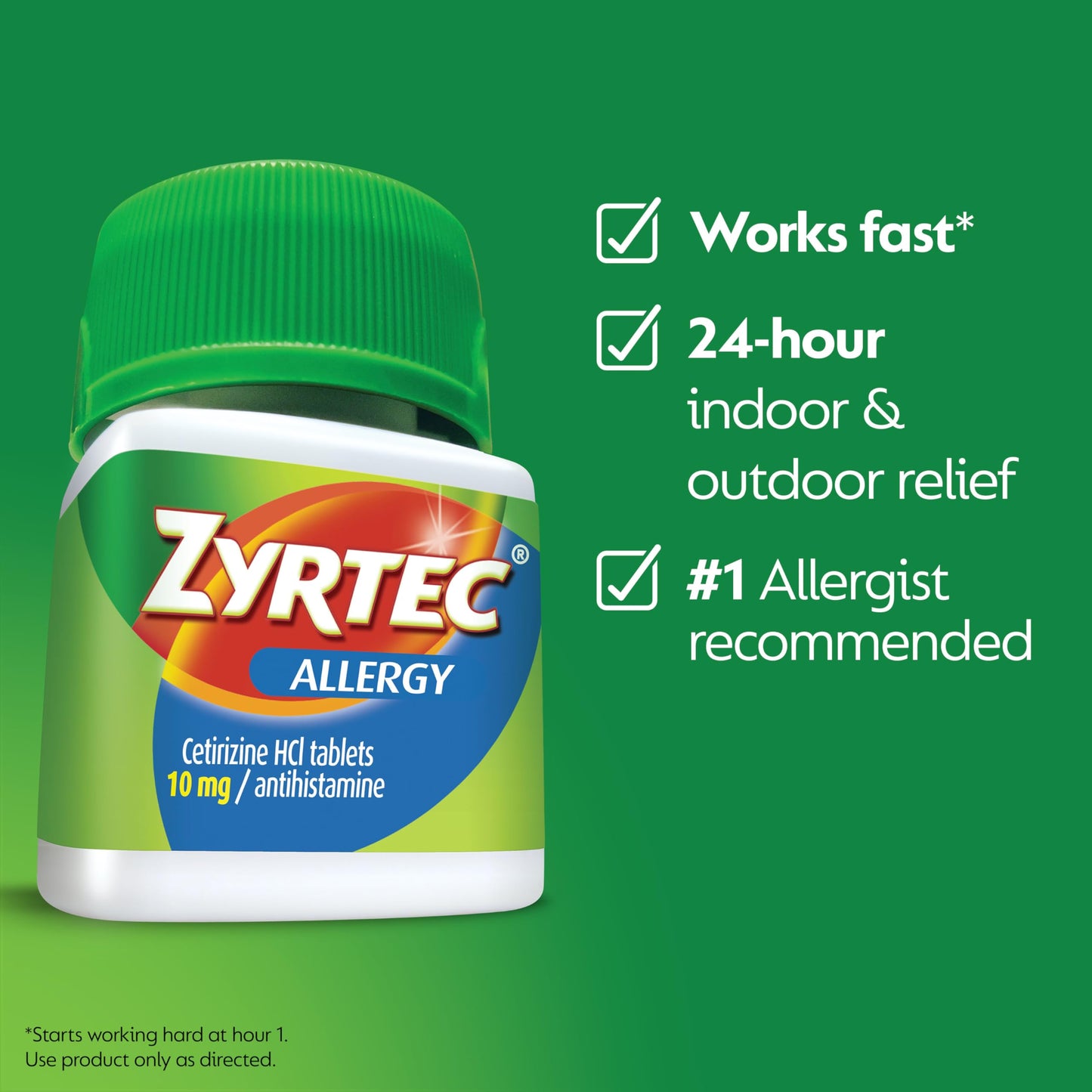 Zyrtec 24 Hour Allergy Relief Tablets - 45 ct, 10 mg Cetirizine HCl