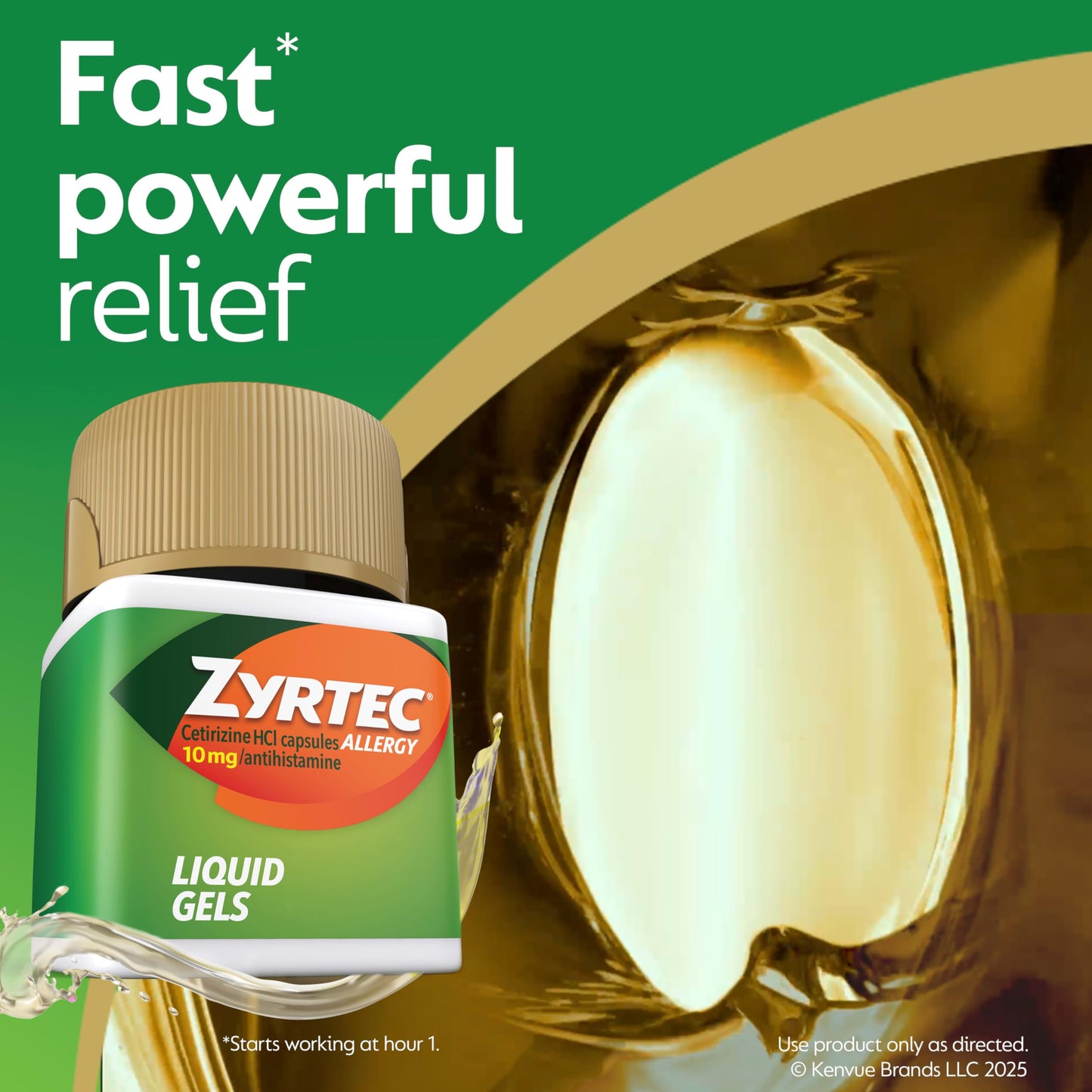 Zyrtec 24 Hour Allergy Relief Liquid Gels – Cetirizine HCl, 12 Count