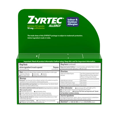 Zyrtec 24 Hour Allergy Relief Liquid Gels – Cetirizine HCl, 12 Count