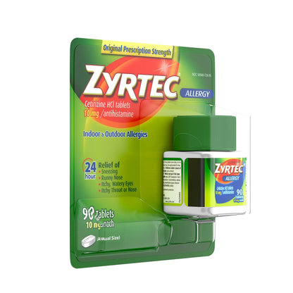 Zyrtec 24 Hour Allergy Relief Tablets - 10mg, 90 Count